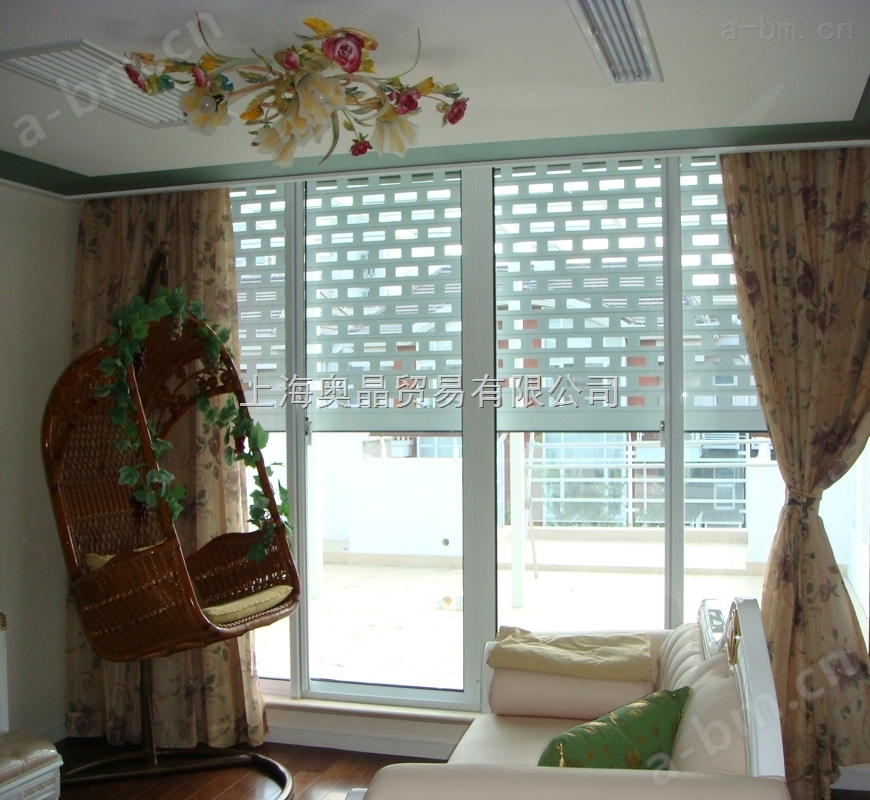 上海奥晶采光型防盗窗、铝合金采光百叶窗、电动卷帘窗